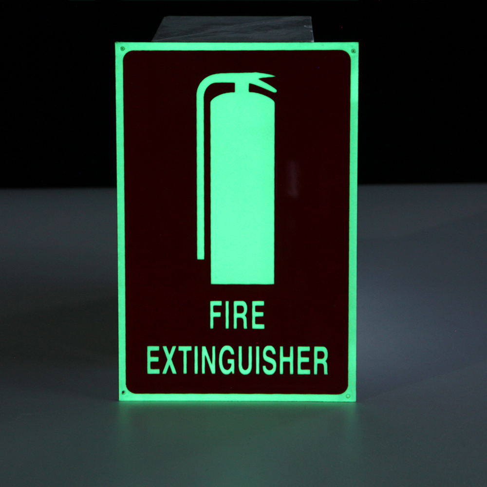 Junting Fire Extinguisher aluminum plate Projecting Photoluminescent Sign for fire hydrants safety warning sign