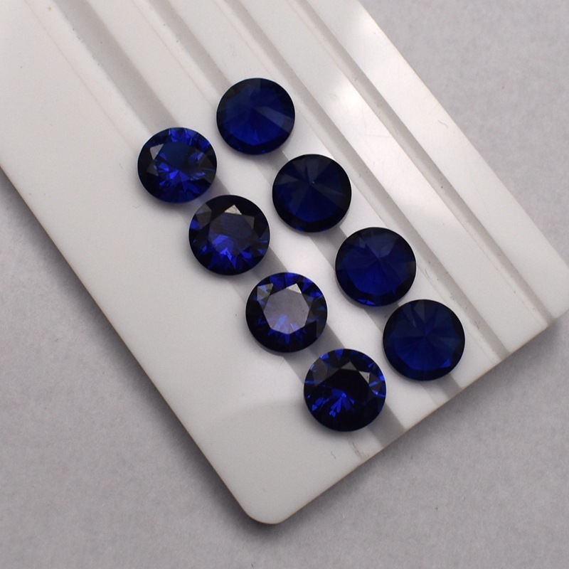 hot sale  high quality synthetic Spinel Blue Oval Round Brilliant cut gemstone Gems Loose Stone can be used for jewelry