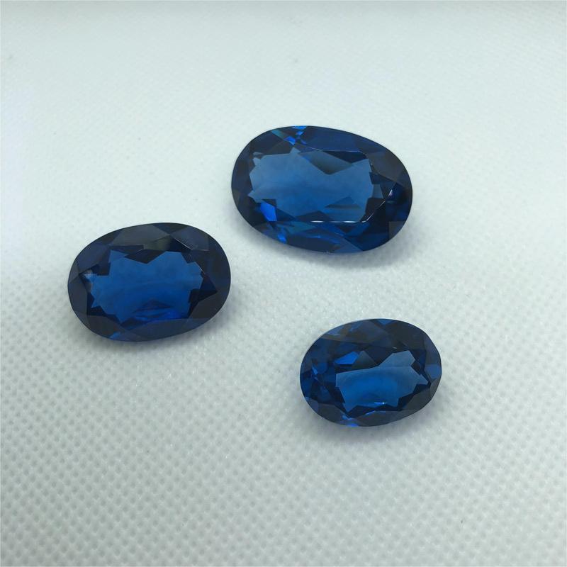 hot sale  high quality synthetic Spinel Blue Oval Round Brilliant cut gemstone Gems Loose Stone can be used for jewelry