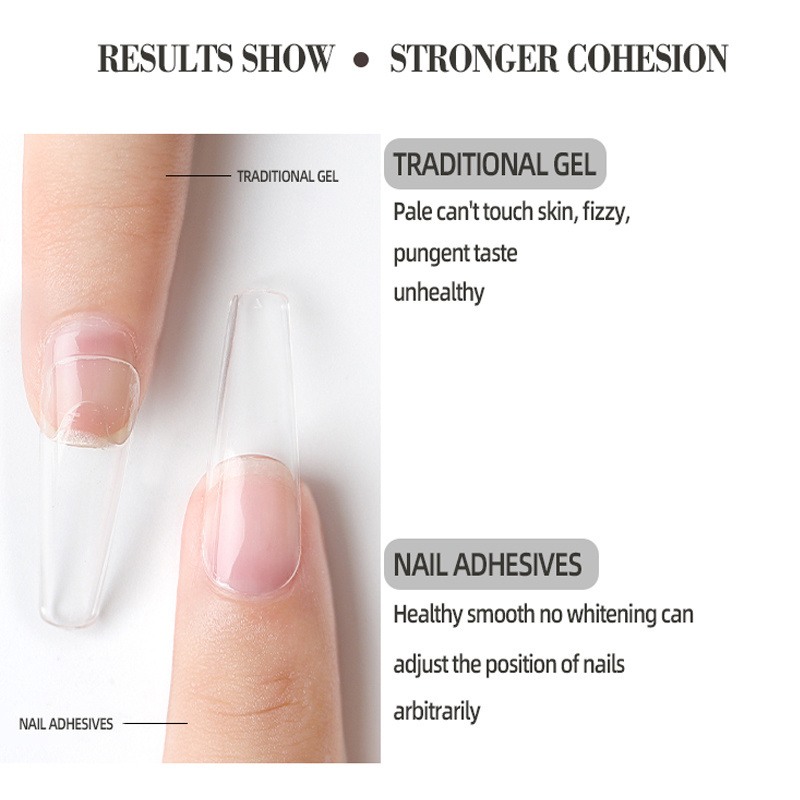 Professional wholesale press on nail gel glue OEM custom private label adhesive nail resin gel polish glue tips nails soft gel