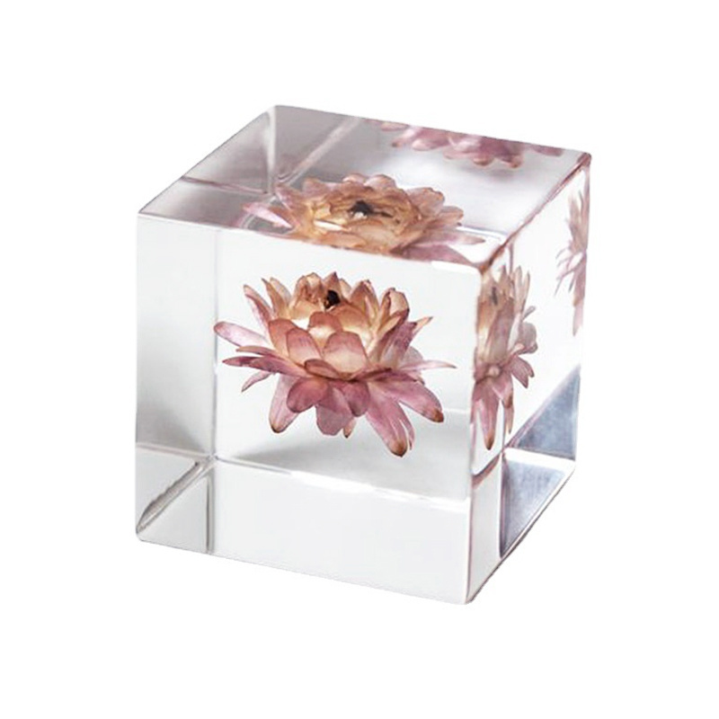 Factory Custom Inside Embedded Acrylic Lucite Block Clear Acrylic Insert Elements Logo Block Acrylic Cubes