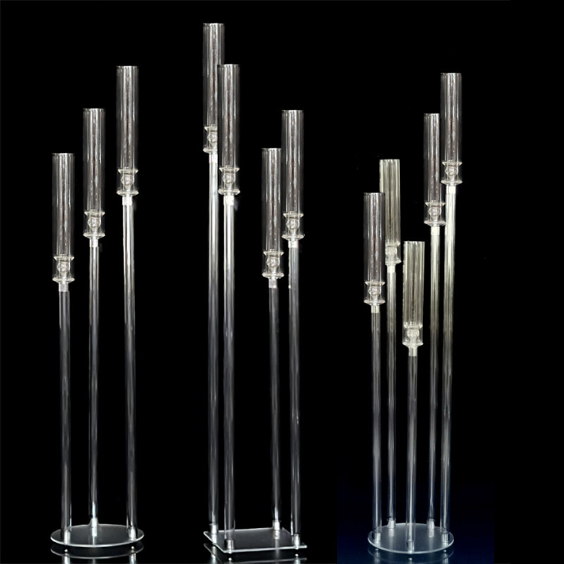 Clear candle stand holder decoration Manufacturer,wedding decorations Acrylic luxury glass candle stand