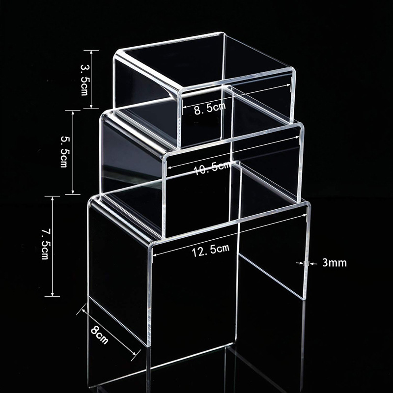 Jewelry Display Riser Shelf Showcase Figure Collection Jewelry Cup Cake Buffet Acrylic Display Risers Stand