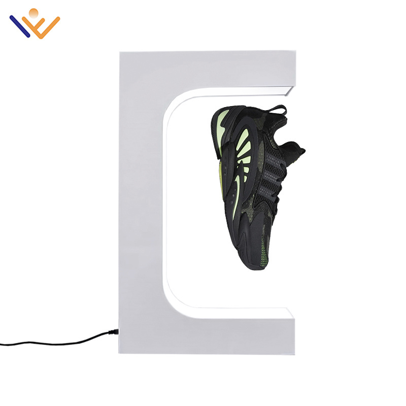 Drop-shipping Magnetic Levitation floating Store Display Rack Retail Rotating  Sports Shoes Display Stand Shoe Rack Display