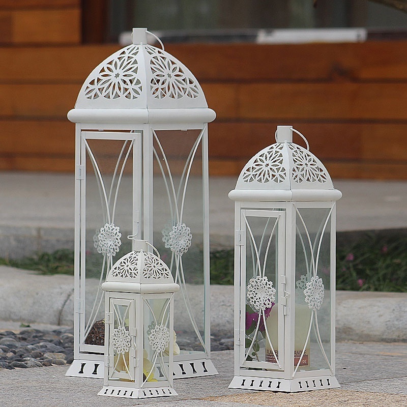 white decoration lantern set of 3 metal lanterns decorative white lanterns wedding decoration