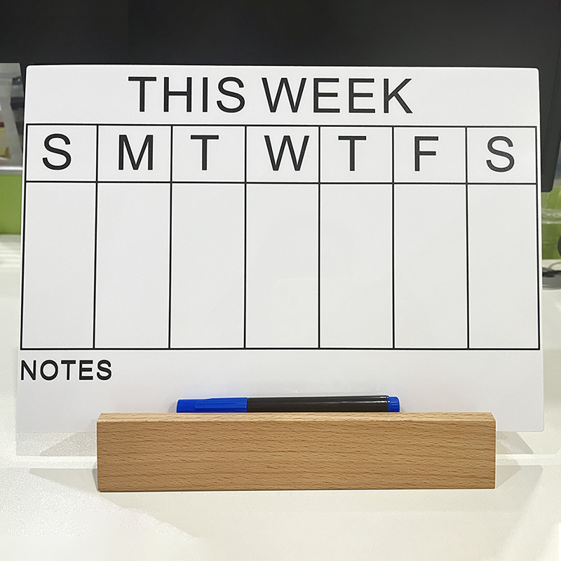 Acrylic Planner Weekly Daily Wood Holder Acrylic Dry Erase Sign  Home Note To-Do List  Board with Marker for Couple