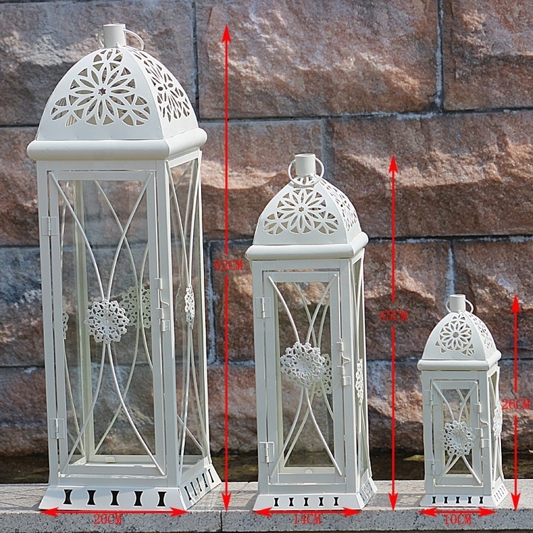 white decoration lantern set of 3 metal lanterns decorative white lanterns wedding decoration