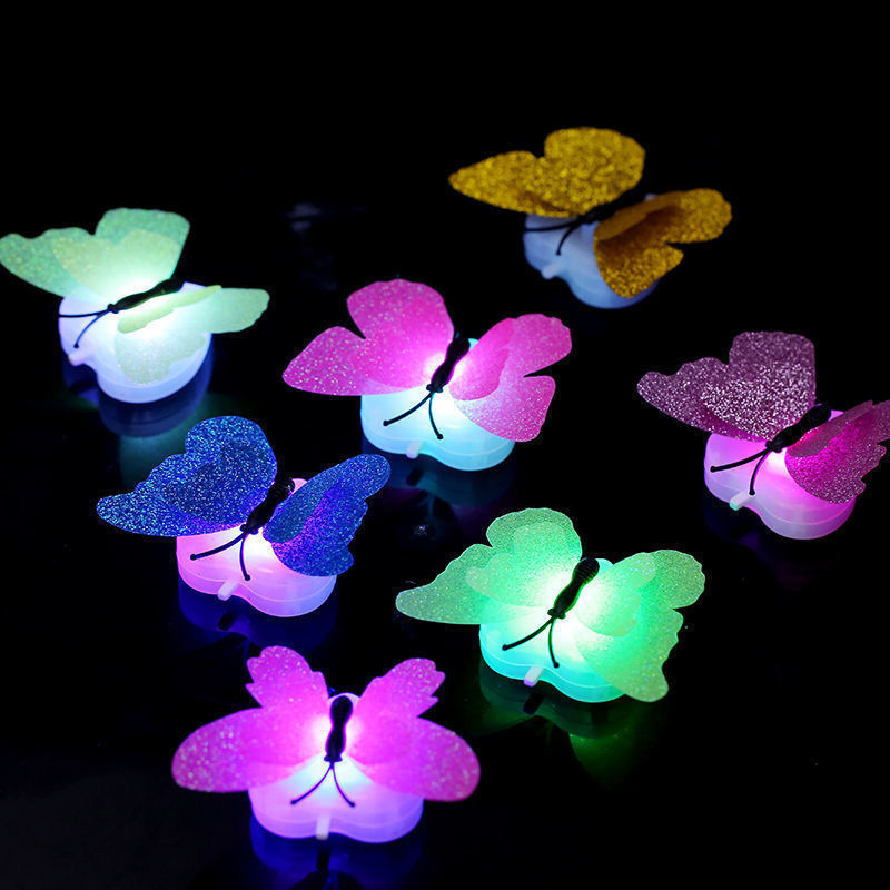 3d LED decorations crystal butterfly,Wedding Glow simulation butterfly wall paste fridge 3d Butterfly Wall Stickers