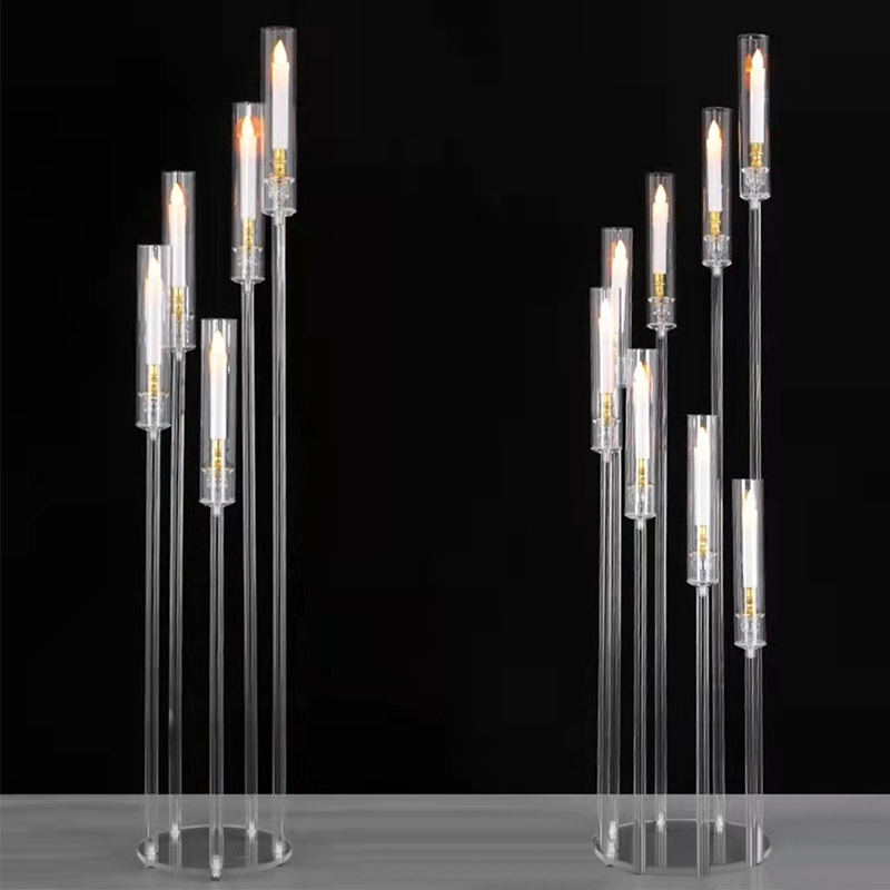 Event Candlesticks Candles Acrylic Candle Holder Wedding Table Centerpieces Decoration Crystal Candelabra Centerpieces