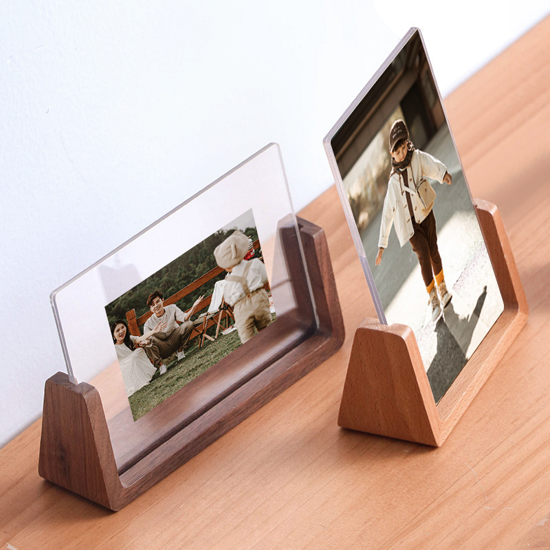 Clear Double-Sided Photo Frame Magnetic Photo Frames Desktop Display Acrylic Digital Photo Frame Magnet Wholesale