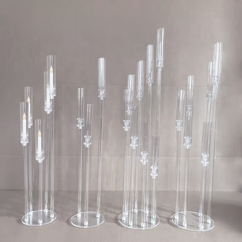 Event Candlesticks Candles Acrylic Candle Holder Wedding Table Centerpieces Decoration Crystal Candelabra Centerpieces