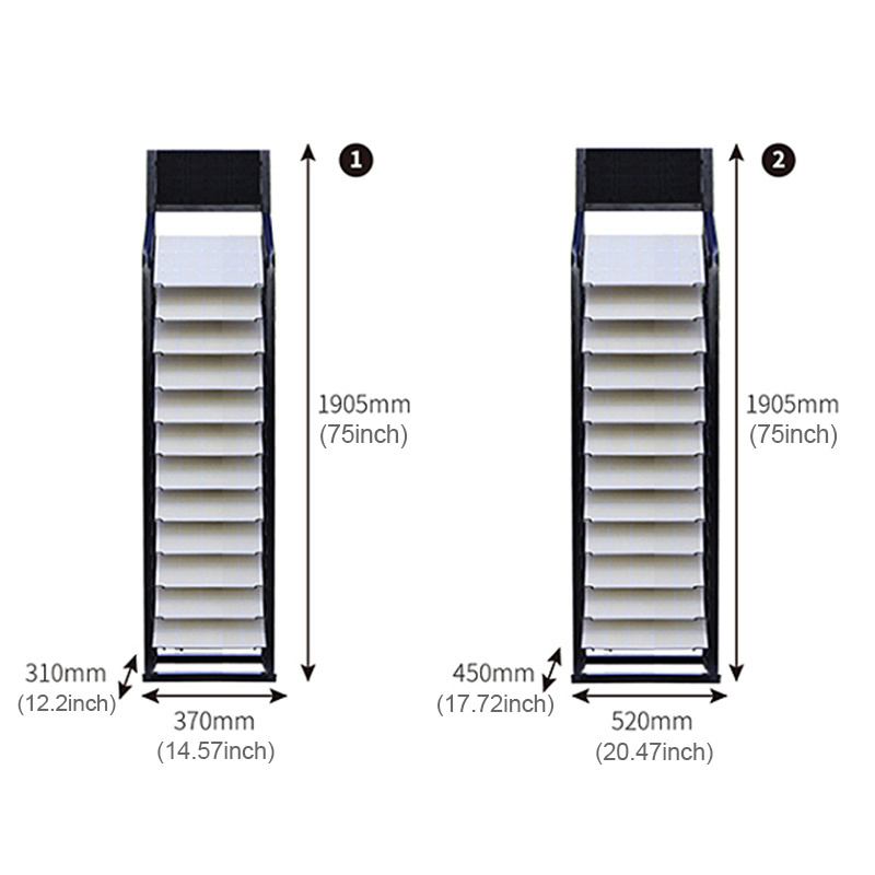 Chinese Manufacturer 12/24/36 Layers Glass Door Panel Sample Display Racks Metal Display Rack Tile Display Rack