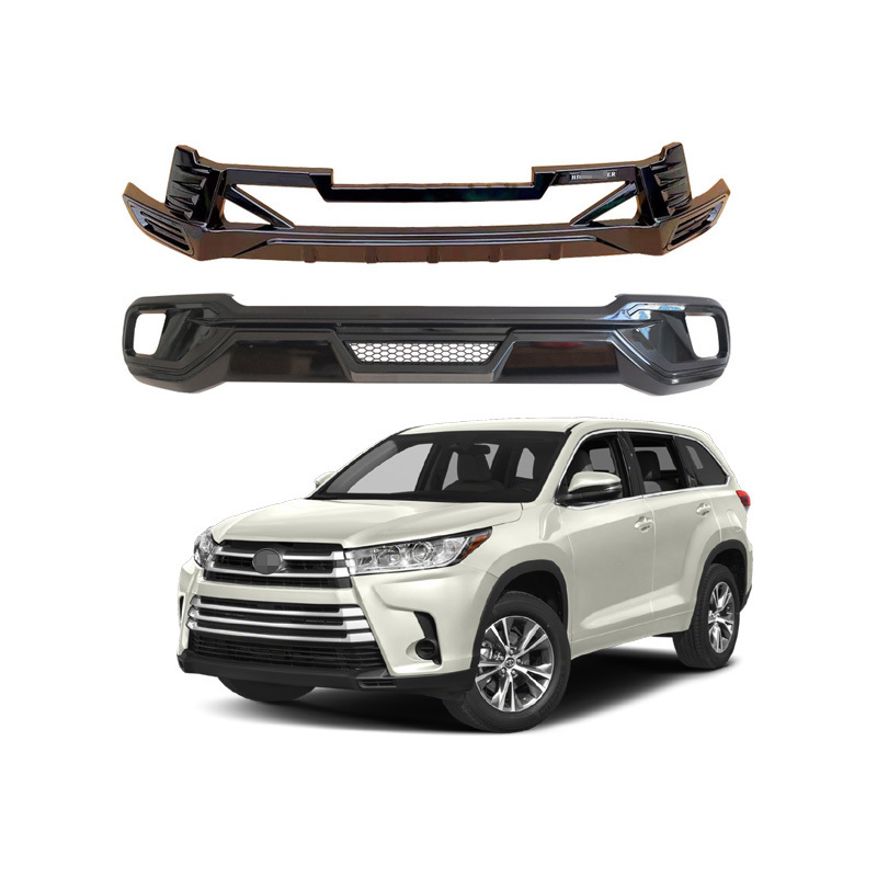 Auto Parts Front and Rear Bumper Guard Kit Use For Highlander 2018 to 2021