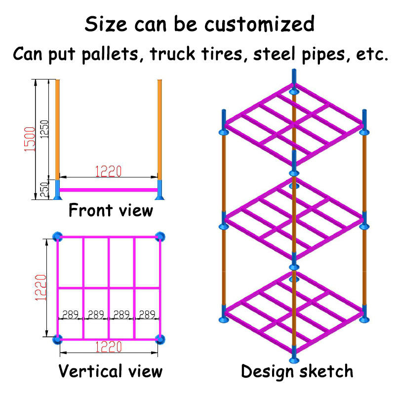 heavy wheel pallet metal corrosion prevention rack stackable rack for warehouse storage