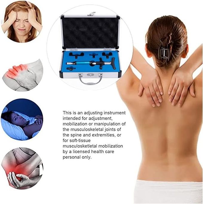 Chiropractic Adjustment Tool Spine 6 Levels 4 Heads Therapy Adjust Vertebration Tools Massager Manual Gun Set Fascia Massage gun