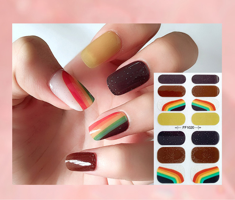 Newest Design Color Nail Sticker Nail Wrap Patch Self Adhesive Dry Sticker For Nails