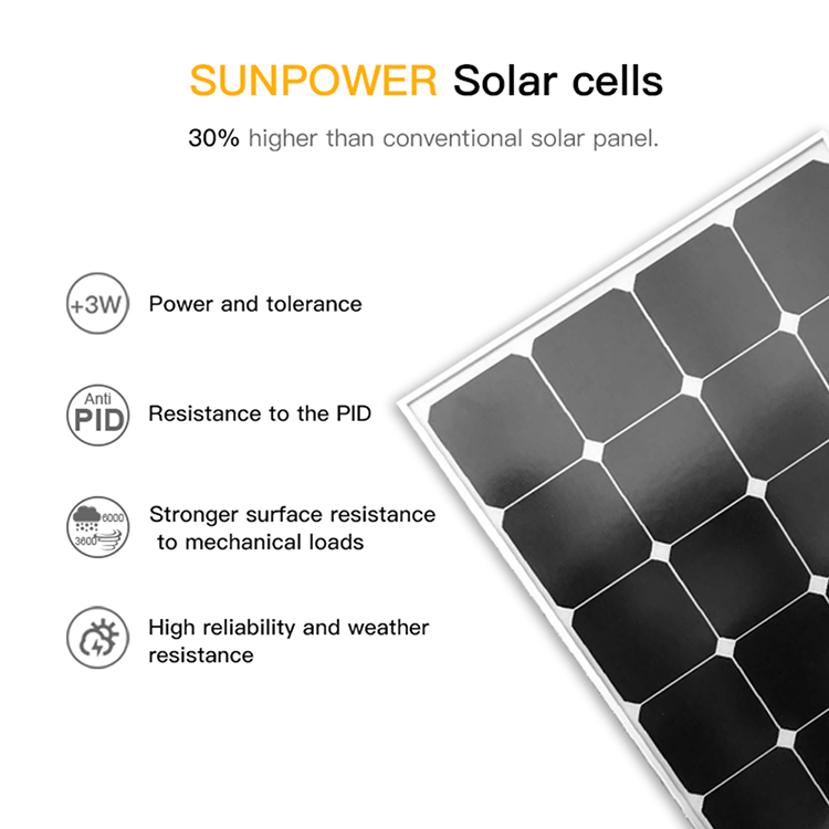 High Efficiency Sunpower Solar Cells PV Panele ETFE 100w 120w 200w 300w 400w Flexible Solar Panels