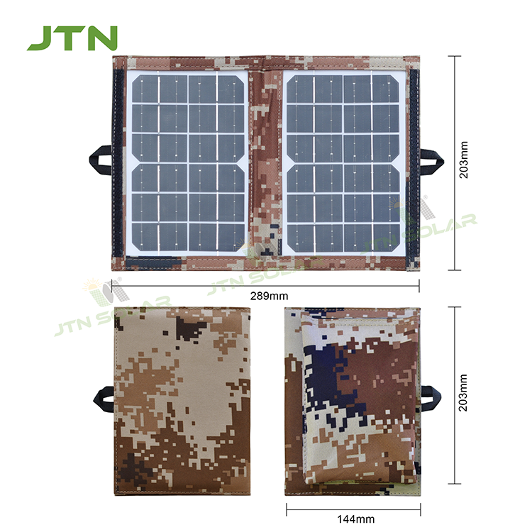 Outdoor Camping 23% High Efficiency Mini Portable Foldable Solar Panel 6W Solar Folding Bag