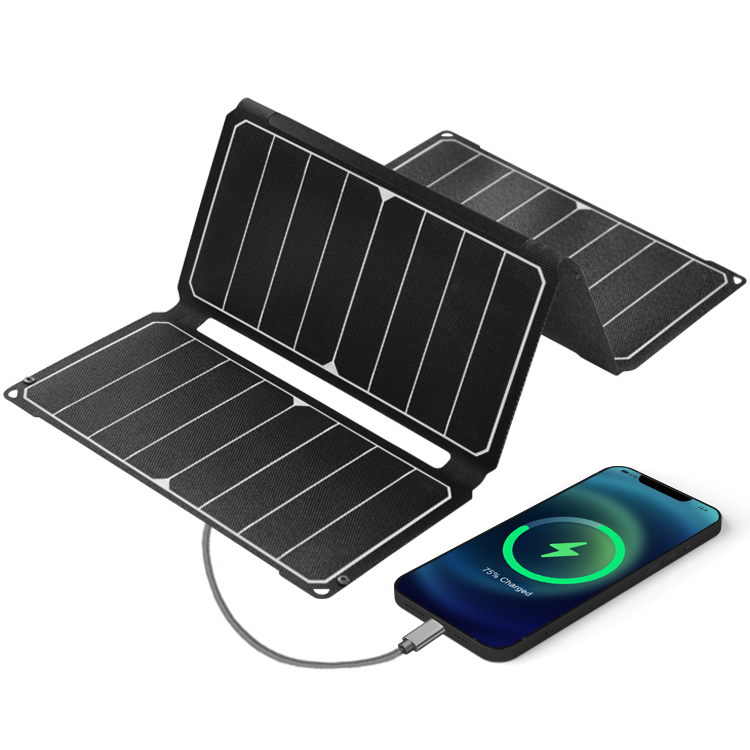 Outdoor portable solar panel monocrystalline 18v 50w foldable solar panel for cell phone