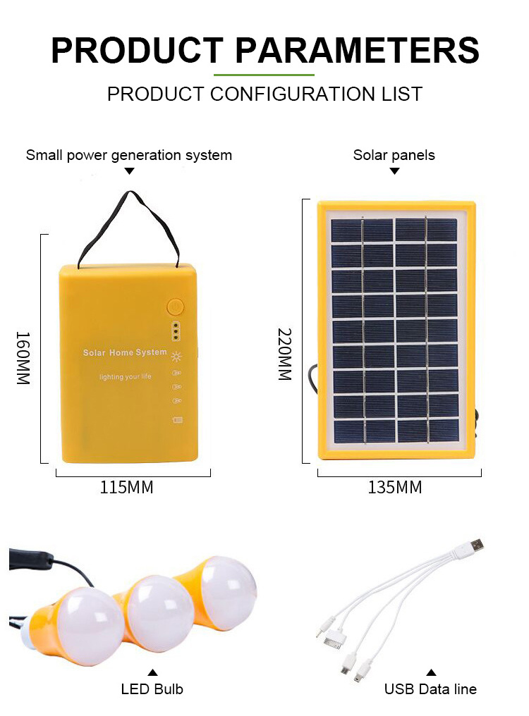 Africa Mini Solar Power Lighting Kit Indoor 10W Solar Panel Lighting System Home