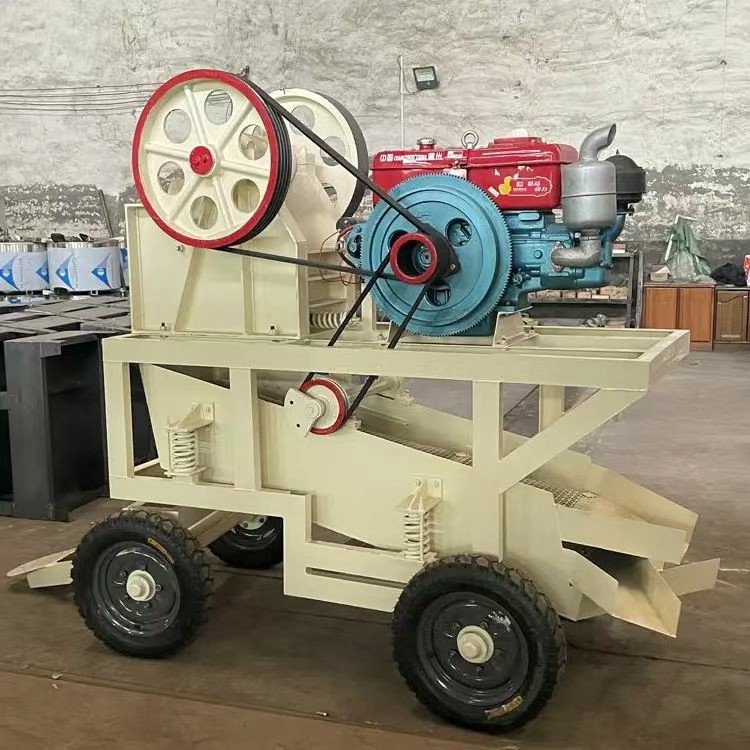 PE 150*250 mini sand making machine rock ore cone stone diesel jaw crusher price with vibrating screen