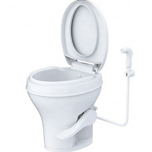 RV camper toilet foot-operated caravan toilet gravity flush motorhome plastic toilet