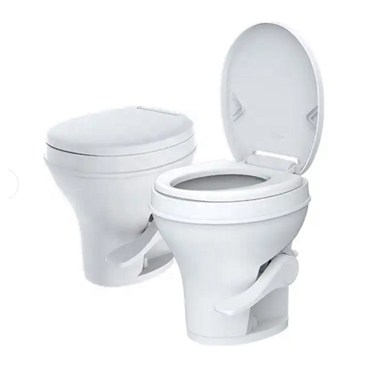 Residential Height RV Toilet High-Powered Tri-Directional Flush Nozzles Remove Foot Pedal toilet