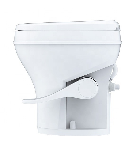 Residential Height RV Toilet High-Powered Tri-Directional Flush Nozzles Remove Foot Pedal toilet