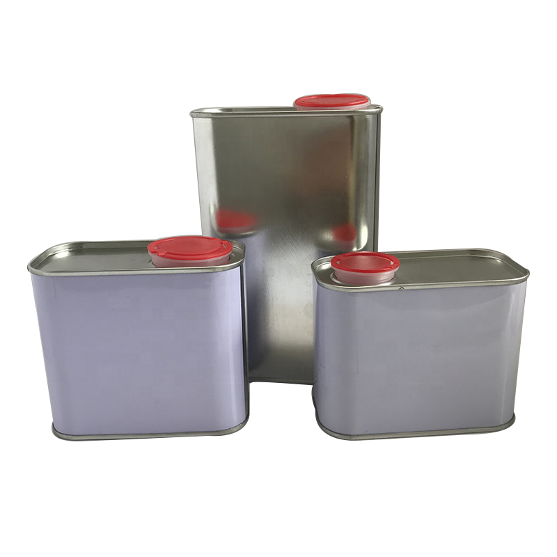 200ml-1L  F-style Square Rectangular Metal Jerry Tin Container Can For Glue/Engine Oil/Solvent/Paint Packaging