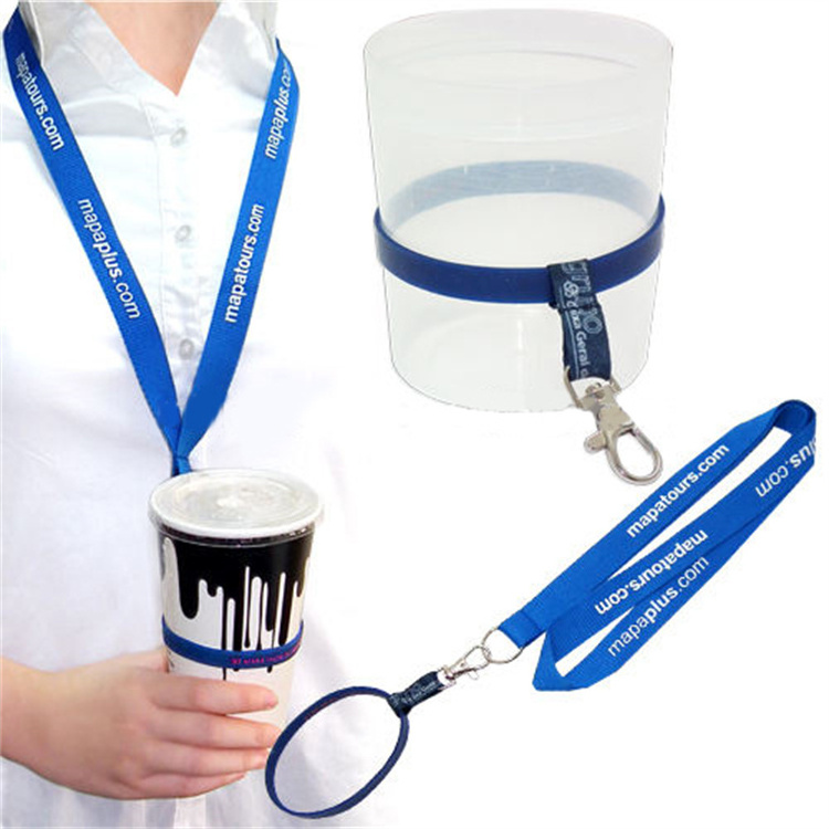 Custom Logo Plastic PVC Silicone Cup Beer Wine Glass Holder Lanyard For Cups Drink Bottle Strap Lanyard Cup Holders