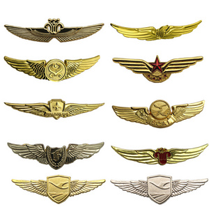 Manufacturer Customized Logo Aviator Wing Metal Pin Badge Custom Lapel Enamel Pin