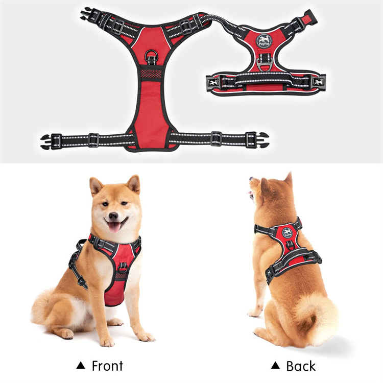 Manufacturer Custom Logo Personalized Designer Adjustable Luxury No Pull Dog Harness Set Custom Pet Dog Harness