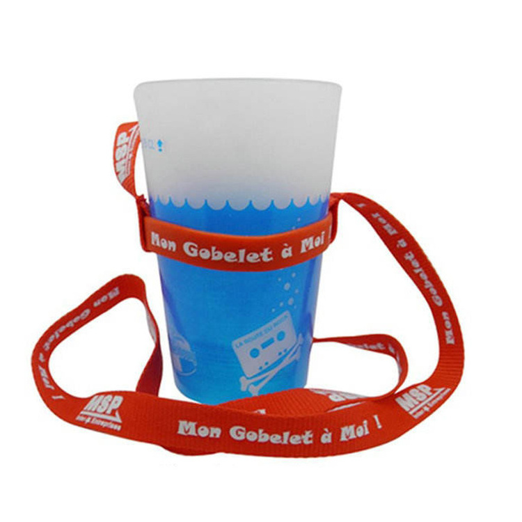 Custom Logo Plastic PVC Silicone Cup Beer Wine Glass Holder Lanyard For Cups Drink Bottle Strap Lanyard Cup Holders