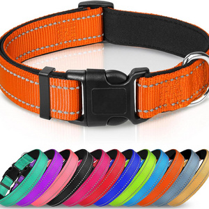 Manufacturer Personalized Custom Adjustable Dog Collar Nylon Reflective Thick Neoprene Dog Collar