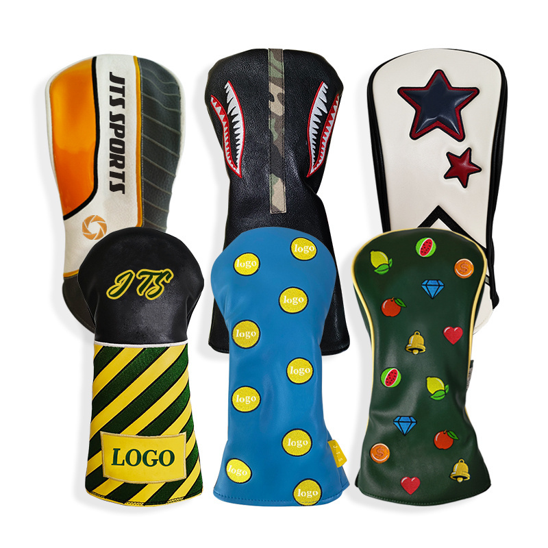 Factory price Custom Golf club Headcover for driver New PU Leather waterproof golf headcovers