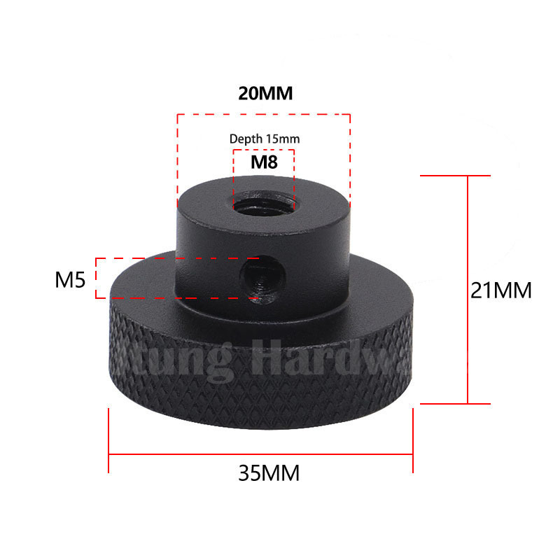 M6 M8 Aluminium Adjustable Torque Knobs Clamping Knob Big Knurled Round Cabinet Knob Door Handle for Shaft