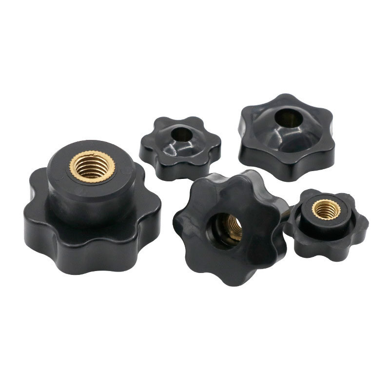 M4 M5 M6 M8 M10 M12 Through Hole Female Thread Seven Lobes Star Hand Tighten Mechanical Nut Handle Knob