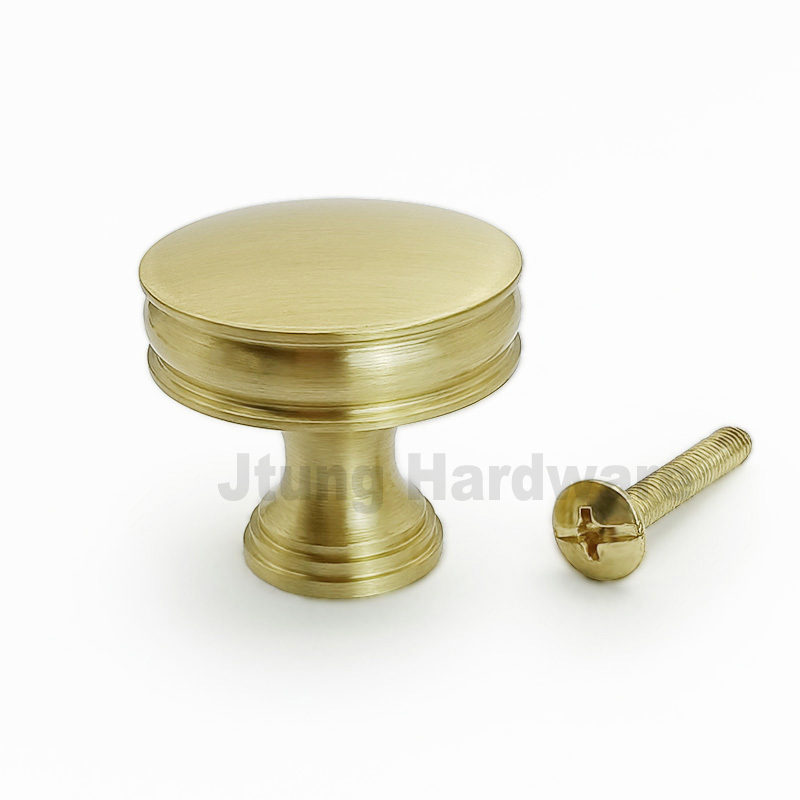 Gold brass 1-inch diameter kitchen cabinet hardware drawer handles Round handles brass cabinet knobs