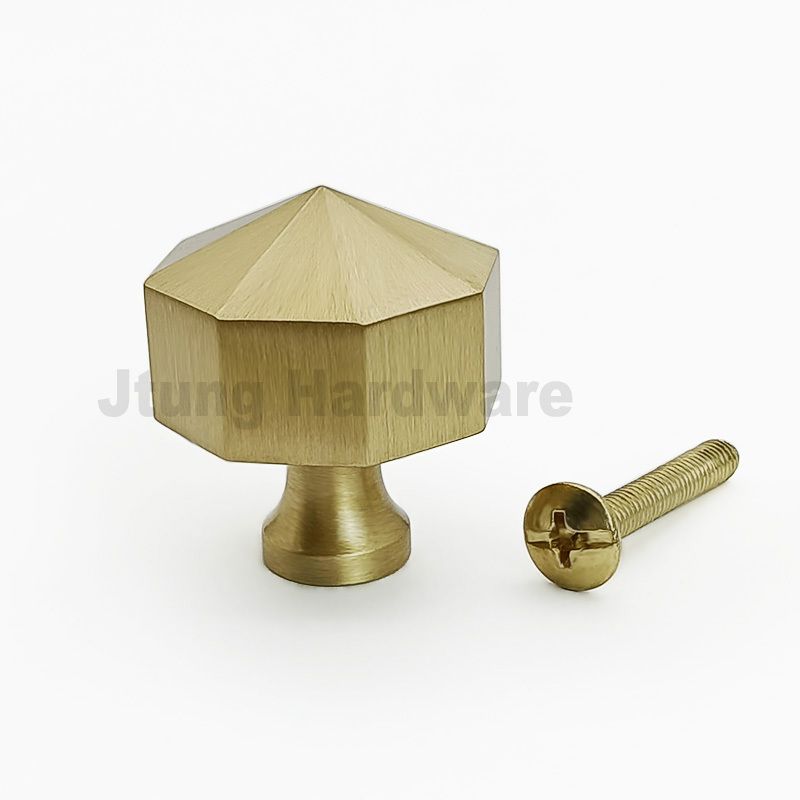 Diamond Shaped Solid Brushed Brass Gold Cabinet Drawer Wardrobe Kitchen Handles Furniture Knobs for Dresser