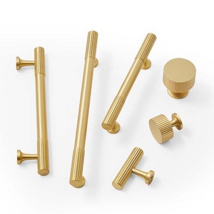 New Design Solid Brass Modern Gold Cabinet Kitchen Cupboard Door Furniture Handle Pulls