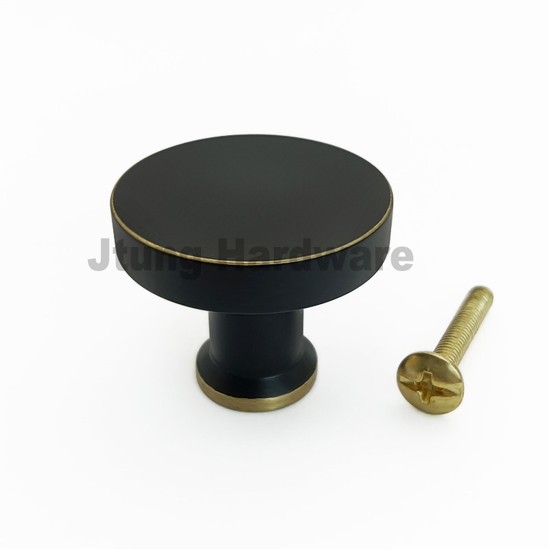 Gold brass 1-inch diameter kitchen cabinet hardware drawer handles Round handles brass cabinet knobs