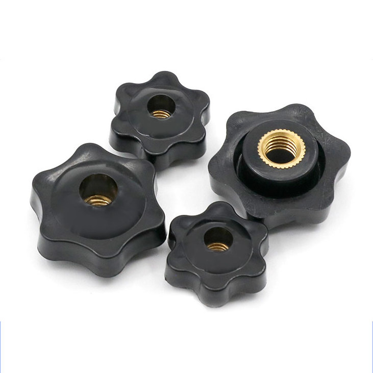 M4 M5 M6 M8 M10 M12 Through Hole Female Thread Seven Lobes Star Hand Tighten Mechanical Nut Handle Knob