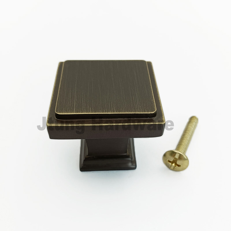 Brass Square stepped Cabinet knobs Black handles for kitchen cabinet doors bedroom vanity drawers bathroom closet hardware