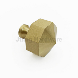 Diamond Shaped Solid Brushed Brass Gold Cabinet Drawer Wardrobe Kitchen Handles Furniture Knobs for Dresser