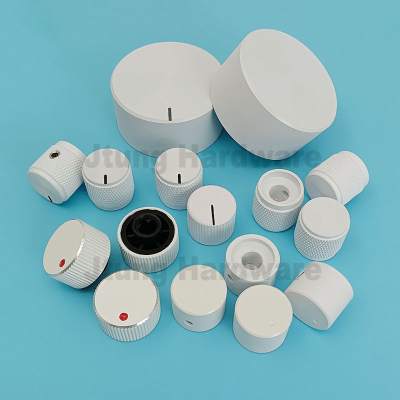 white aluminum rotary electronic control potentiometer knob control volume  6mm knurled shaft aluminum anodized knobs