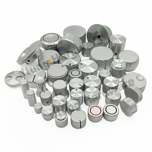 Silver Solid Metal Aluminium Knurled Adjusting Encoder Potentiometer Switch  D Round Splin Shaft Control Button Knobs