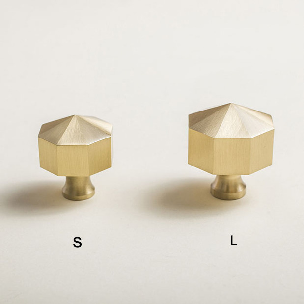 Diamond Shaped Solid Brushed Brass Gold Cabinet Drawer Wardrobe Kitchen Handles Furniture Knobs for Dresser