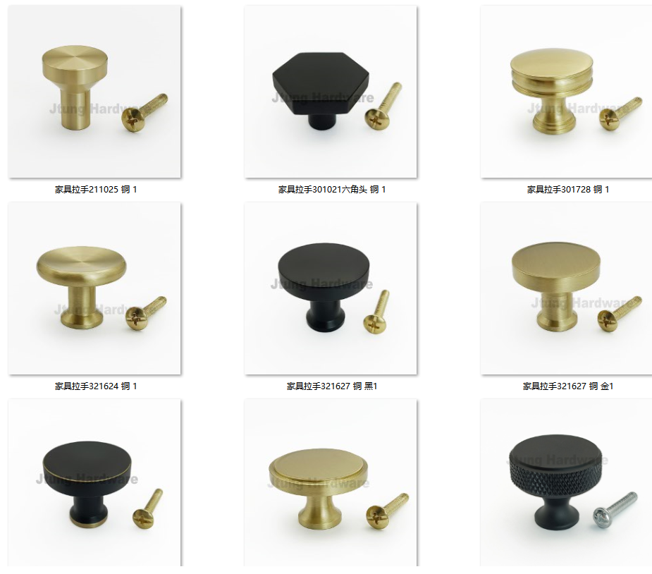 Gold brass 1-inch diameter kitchen cabinet hardware drawer handles Round handles brass cabinet knobs