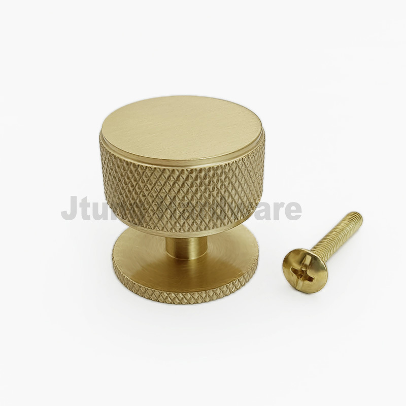 Custom Design Metal CNC Machined Aluminum Silver Polishing Chrome Knurled Cabinet Knob Cylinder Knurled Knob