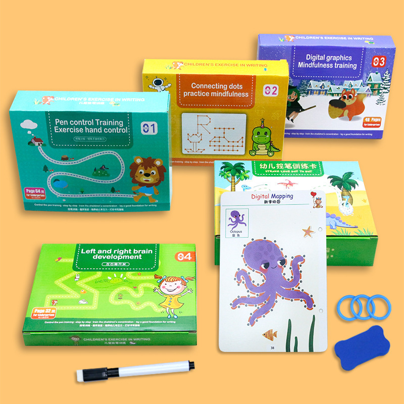 CL807 Custom Printing Preschool Workbook Reusable Handwriting Practice Books for Kids Pen Control Practice Handwriting Books